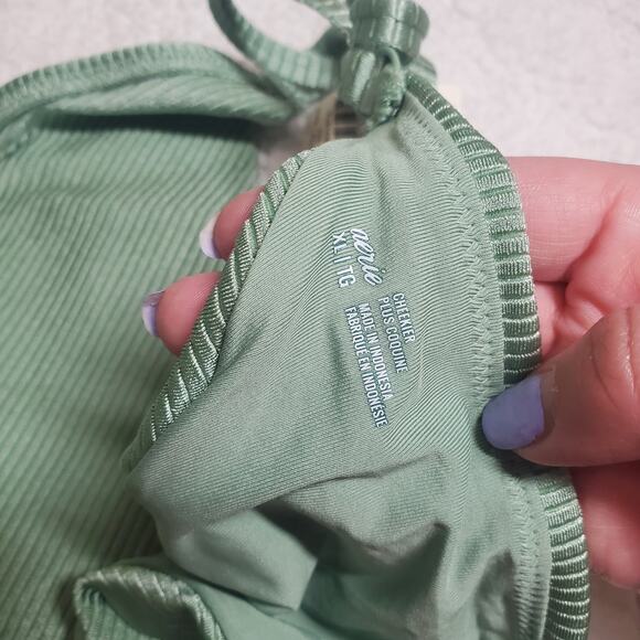 Aerie Green Bikini Set Scoop Top, Cheekier Bottoms Women's XL NEW Cheeky NWT - Picture 9 of 15
